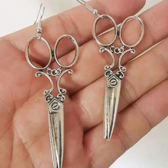 Scissor dangle style earrings - Picture 4 of 8